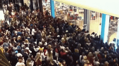Black Friday crowd swarm